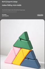 Grey Transforming Silicone Pencil Case - Stand-Up Pen Holder & Stationery Organizer - Top-Down View