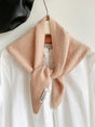 Pink Chic Wool Blend Knit Triangle Scarf - Versatile & Warm Fashion Accessory - 105 x 35cm