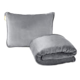 Grey Multi-Function 2-in-1 Travel Blanket with Storage - 50 x 60 in (127 x 152 cm) Lightweight Airplane Companion