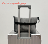 Black Multi-Function 2-in-1 Travel Blanket with Storage - 50 x 60 in (127 x 152 cm) Lightweight Airplane Companion - Front View