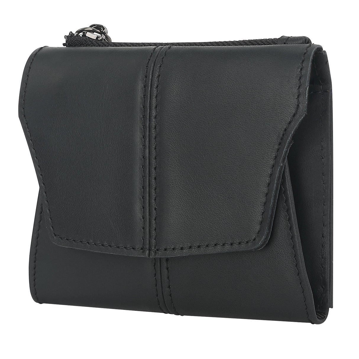 Black Genuine Leather Women's Wallet -C Multifunctional Coin & Card Holder, Fashionable Card Box in Top-Grade Cowhide