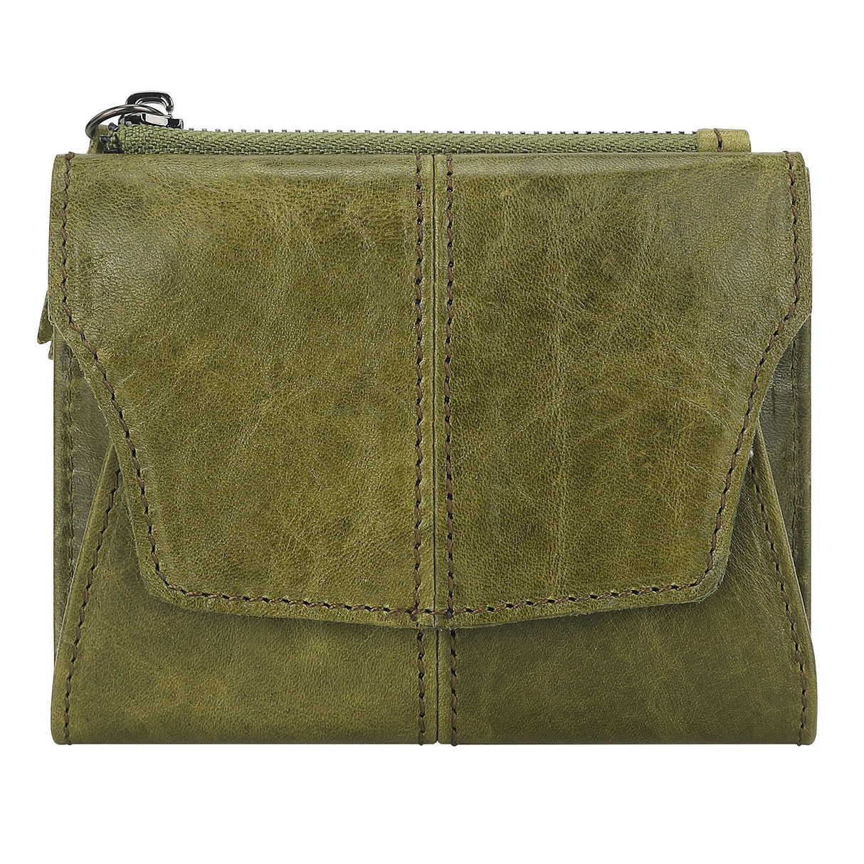 Green Genuine Leather Women's Wallet -C Multifunctional Coin & Card Holder, Fashionable Card Box in Top-Grade Cowhide