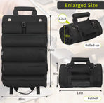 Black Heavy-Duty Tool Organizer Roll with Detachable Pouches