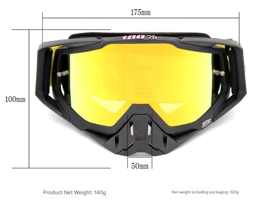 Blue-white Frame and Blue Sheet Motocross Goggles - Durable Off-Road Motorcycle Riding Eye Protection with Lens