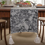 Jacquard Black Rabbit American Country Thanksgiving Table Runner - Jacquard Design 33cm x 160cm