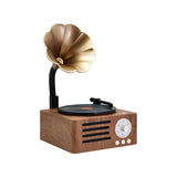 Vintage Gramophone Bluetooth Speaker - Retro Wireless Music Player with Classic Design - Front View