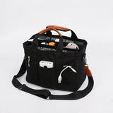 Black Stylish Multi-Functional Mommy Diaper Bag - Durable Canvas Tote