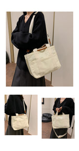 White Stylish Multi-Functional Mommy Diaper Bag - Durable Canvas Tote