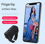 2-Piece Pink Bluetooth Video Controller - 3-Button Remote for TikTok and Page Scrolling - Front View