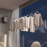 White Retractable Stainless Steel Clothesline - 4.2m Indoor and Outdoor Drying Solution - Top-Down View