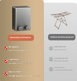 Silver Retractable Stainless Steel Clothesline - 4.2m Indoor and Outdoor Drying Solution - Front View