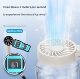 Black Mini Portable USB Rechargeable Fan - Quiet Cooling for Desk or Travel - Side View