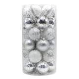 Silver 30-Piece 6cm Electroplated Christmas Baubles - Hand-Painted Tree Ornaments
