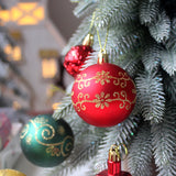 Senior Citizen 72-Piece Christmas Bauble Set - Hand-Painted House and Round Ornaments - Front View