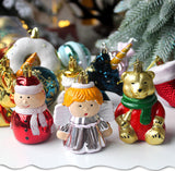 Senior Citizen 72-Piece Christmas Bauble Set - Hand-Painted House and Round Ornaments - Side View
