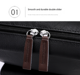Light Brown Large-Capacity PU Leather Backpack - Stylish Business & Travel Companion - Side View