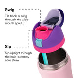 Black 32oz 304 Stainless Steel Insulated Water Bottle - Dual-Drink Pop-Up Lid - Side View
