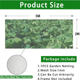 Premium Thickened Black Insect & Bird Protection Net - 2x5m for Gardens & Greenhouses - Front View