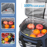 Black Versatile Large-Capacity Picnic Insulated Bag - Detachable Shoulder Strap & Ice Pack - Front View