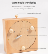 MAOMAO-Music Box (Coffee Moment) Handmade Wooden Ferris Wheel Music Box - Christmas Carousel Hand-Cranked Desktop Decoration - Front View