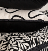 Umbrella Pattern Elegant Two-Piece INS-Style Jacquard Pillow Covers - Black & White Sofa Decor - Front View
