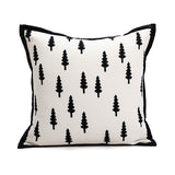 45*45cm Trees Triangle Elegant Two-Piece INS-Style Jacquard Pillow Covers - Black & White Sofa Decor