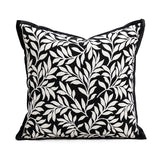 45*45cm Leaves Triangle Elegant Two-Piece INS-Style Jacquard Pillow Covers - Black & White Sofa Decor