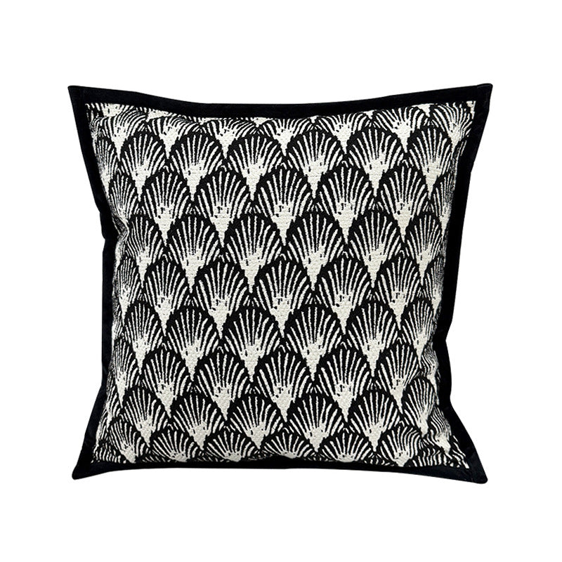 45*45cm Umbrella Pattern Elegant Two-Piece INS-Style Jacquard Pillow Covers - Black & White Sofa Decor