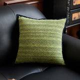Green 45*45cm 2PCS Luxe Thick Chenille Herringbone Pillow Cover - Solid Color Square Lumbar Pillow