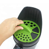 Green with Black Premium Garden Seeder - Versatile Seed and Salt Spreader - Side View