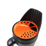 Orange with Black Premium Garden Seeder - Versatile Seed and Salt Spreader - Front View