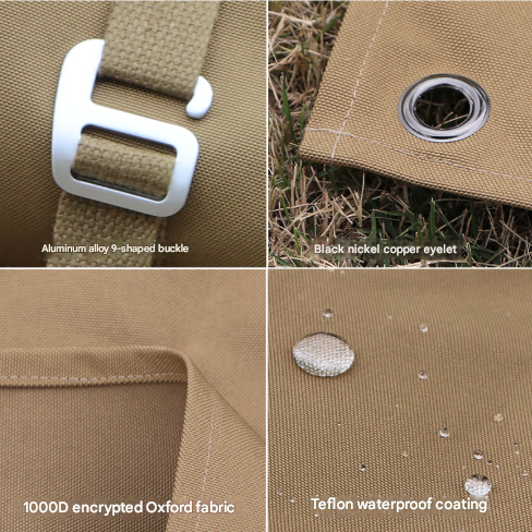 Coffee Brown Thick Waterproof Ground Mat - Durable Oxford Fabric Tent Pad