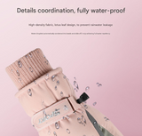 Women's Pink-white Color Combination Top-Rated Waterproof Touchscreen Ski Gloves - Fleece-Lined for Men & Women - Front View