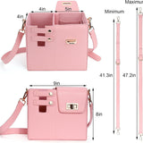 Purple Portable Insulated Water Bottle Carrier Bag with Adjustable Shoulder Strap - Crossbody Drink Holder for Outdoor Activities - Front View