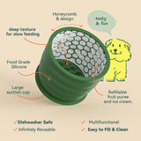 Green Large Anti-Choke Slow Feeder Dog Bowl - Non-Slip, Spill-Resistant Pet Feeding Dish - Side View
