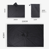 Grey 3-in-1 Waterproof Rain Poncho - Lightweight Hooded Raincoat, Ground Tarp & Emergency Shelter for Hiking, Camping, and Outdoor Survival - 45-Degree Angle