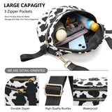 Black-brown Checkered Trendy Sling Bag - Women's Crescent Crossbody Purse with Wide Adjustable Strap - Top-Down View
