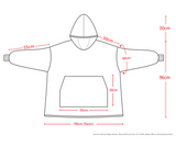 Egg Milk Pattern Oversized Wearable Blanket Hoodie - Ultra Soft & Cozy Snuggle Pullover for Adults - Side View