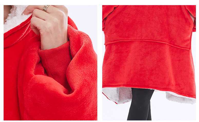 Egg Milk Pattern Oversized Wearable Blanket Hoodie - Ultra Soft & Cozy Snuggle Pullover for Adults