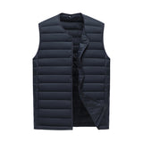 XXL Navy Blue Men's Lightweight Quilted Puffer Vest - Ideal Sleeveless Jacket for Winter Layering