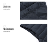 XXL Navy Blue Men's Lightweight Quilted Puffer Vest - Ideal Sleeveless Jacket for Winter Layering - 45-Degree Angle