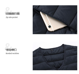 XL Black Men's Lightweight Quilted Puffer Vest - Ideal Sleeveless Jacket for Winter Layering - Rear View