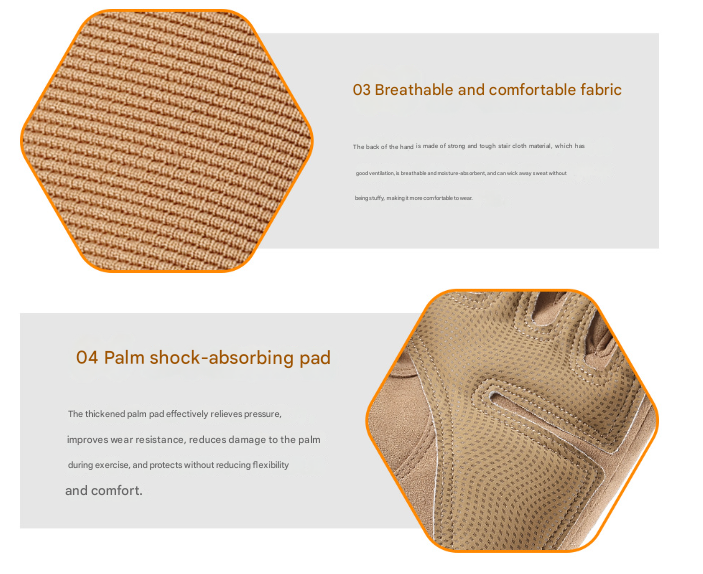 M Khaki Hard Knuckle Tactical Gloves - Full-Finger Protective Gear for Motorcycle, Cycling & Outdoor Sports
