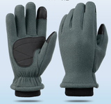 M Grey Winter Fleece Touchscreen Gloves - Warm & Water-Repellent for Cycling & Outdoor Sports