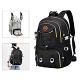 Black Stylish Large Capacity Backpack - Water-Resistant Oxford Rucksack for Travel, School & Daily Use - Front View