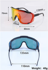 Dark Blue Frame Tea Chips Oversized Shield Cycling Sunglasses - Wide Vision UV400 Sports Eyewear for Road & MTB - Front View