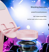 Black Magic Induction Speaker & Adjustable Phone Stand with RGB Lights - Top-Down View