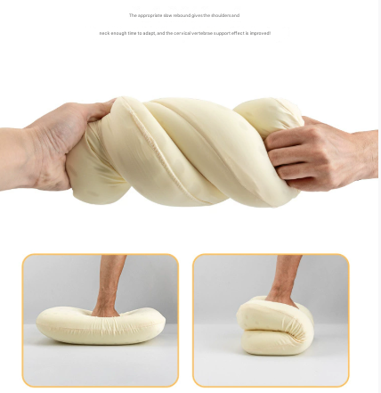 Green Ergonomic Memory Foam Travel Pillow for Neck Support - Portable & Compact for Camping, Flights, and Napping