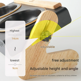 Adjustable Raised Pet Feeder - Modern Wood & Metal Stand with Dual Bowls for Cats & Dogs - Side View