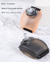 2-Pices Transparent Color Ergonomic Wearable Hydration Flask - Hands-Free Wrist Water Bottle for Running & Sports - Top-Down View
